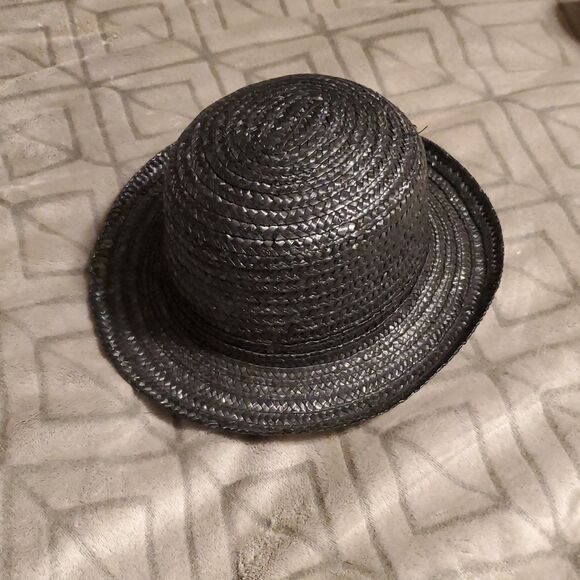 Black Woven Women's Hat River Island Black Straw Hat. Adult size. - Picture 5 of 9